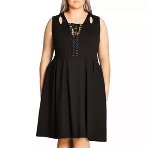 City Chic Lace Up Dress